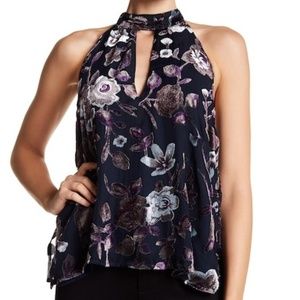 ASTR the Label Burnout Velvet Halter Tank